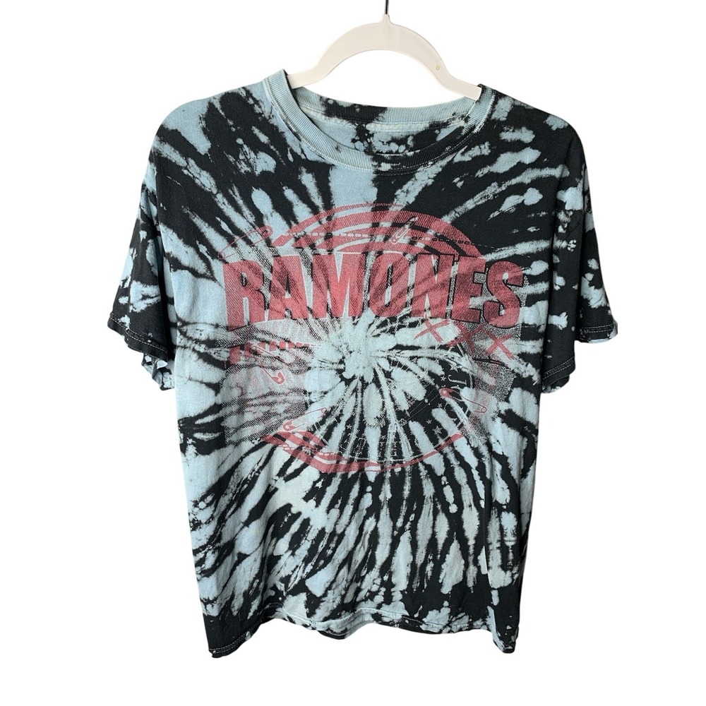 Mens M Ramones Tye Dye swirl Short Sleeve Graphic Band Tshirt‎ unique